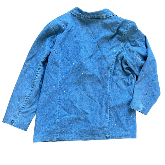 NWT Quacker Factory Rhinestone Embellished Lined Denim Jean Jacket size 2X - Picture 2 of 8